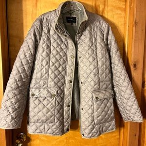Lucky Brand quilted jacket, khaki color, like new.